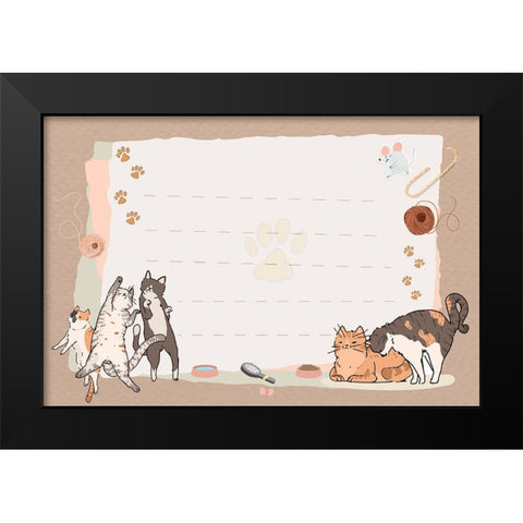 Playtime Black Modern Wood Framed Art Print by The Font Diva
