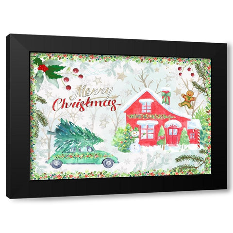 Home for the Holidays Black Modern Wood Framed Art Print with Double Matting by The Font Diva