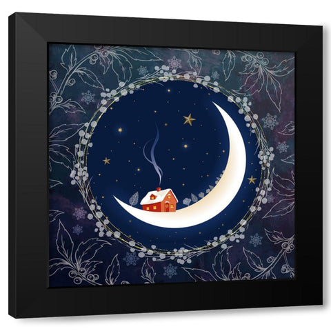 Home Sweet Home Black Modern Wood Framed Art Print with Double Matting by The Font Diva