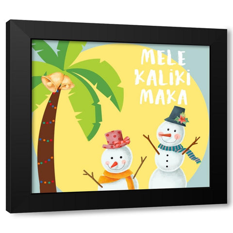 Mele Kaliki Maka Black Modern Wood Framed Art Print by The Font Diva