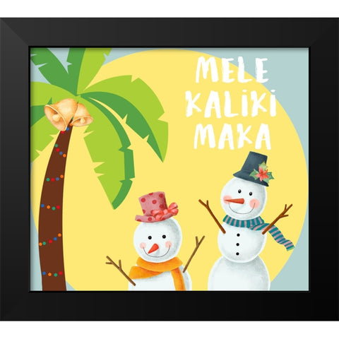 Mele Kaliki Maka Black Modern Wood Framed Art Print by The Font Diva