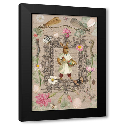 Edwardian Easter Black Modern Wood Framed Art Print with Double Matting by The Font Diva