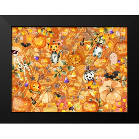 This is Halloween Black Modern Wood Framed Art Print by The Font Diva