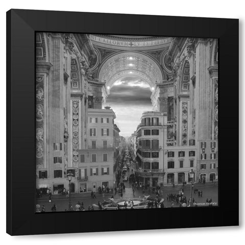 A Hole in the Wall Black Modern Wood Framed Art Print with Double Matting by Barbey, Thomas