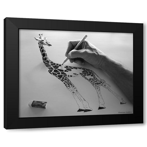 A Pain In The Neck Black Modern Wood Framed Art Print by Barbey, Thomas