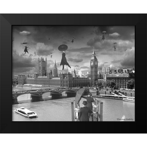 Blown Away BW Black Modern Wood Framed Art Print by Barbey, Thomas
