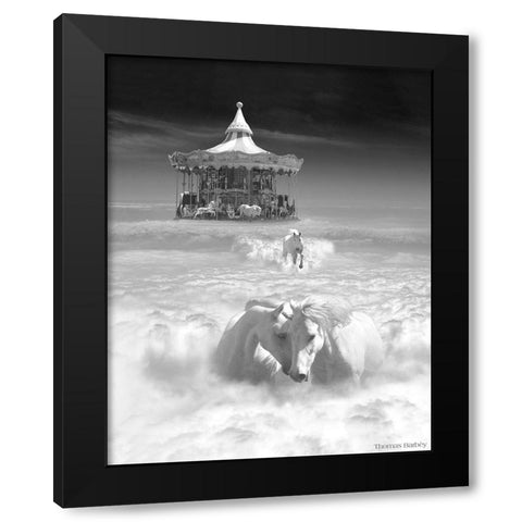 Horsing Around Vertical Black Modern Wood Framed Art Print by Barbey, Thomas