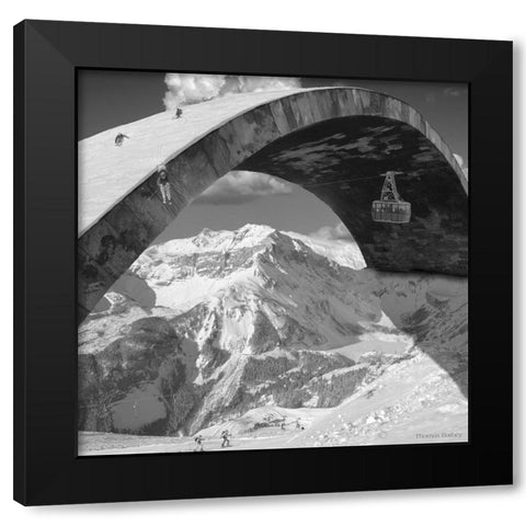 Over the Hill Black Modern Wood Framed Art Print by Barbey, Thomas