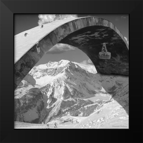 Over the Hill Black Modern Wood Framed Art Print by Barbey, Thomas