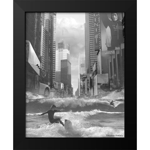 Swell Time in Town Black Modern Wood Framed Art Print by Barbey, Thomas