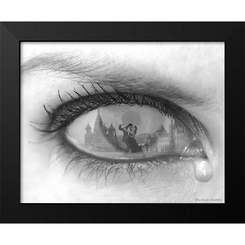 Tearful Encounter Black Modern Wood Framed Art Print by Barbey, Thomas