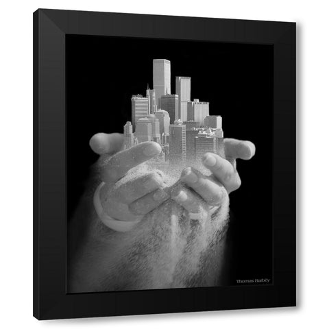 Urban Offering Black Modern Wood Framed Art Print with Double Matting by Barbey, Thomas