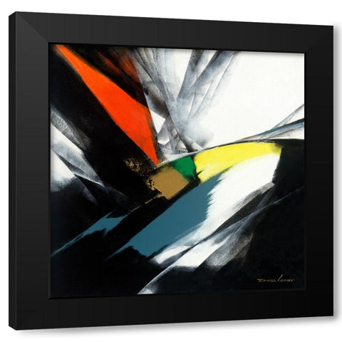 Color Block 1 Black Modern Wood Framed Art Print by Leung, Thomas