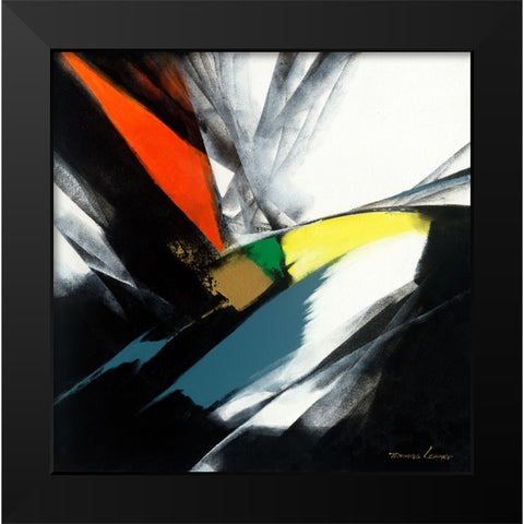 Color Block 1 Black Modern Wood Framed Art Print by Leung, Thomas