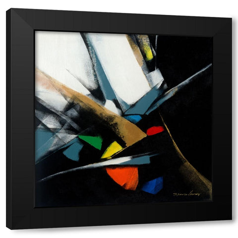 Color Block 2 Black Modern Wood Framed Art Print by Leung, Thomas
