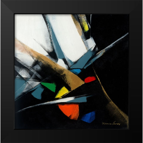 Color Block 2 Black Modern Wood Framed Art Print by Leung, Thomas