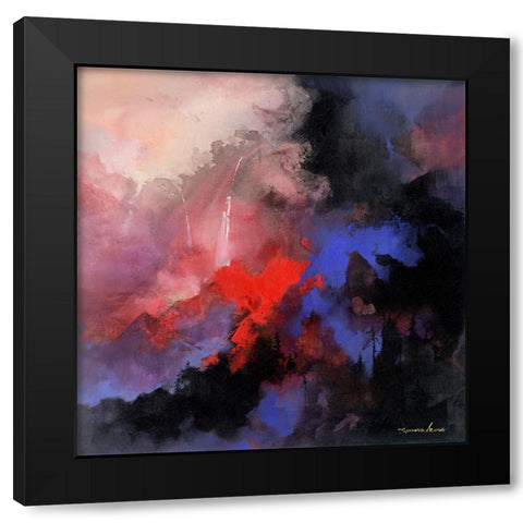 The Red Tree Black Modern Wood Framed Art Print with Double Matting by Leung, Thomas