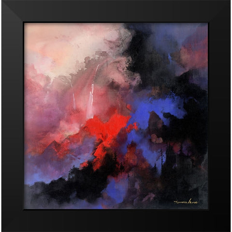 The Red Tree Black Modern Wood Framed Art Print by Leung, Thomas