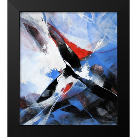 Action 1 Black Modern Wood Framed Art Print by Leung, Thomas