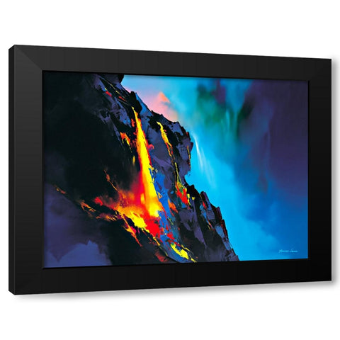Blazing Fires Black Modern Wood Framed Art Print by Leung, Thomas