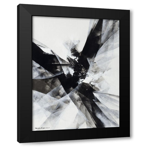 Crisscross Black Modern Wood Framed Art Print by Leung, Thomas