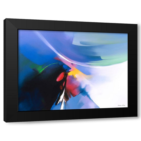 Dancing Color 1 Black Modern Wood Framed Art Print by Leung, Thomas