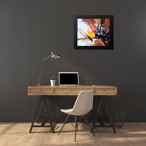 Dancing Color 3 Black Modern Wood Framed Art Print by Leung, Thomas