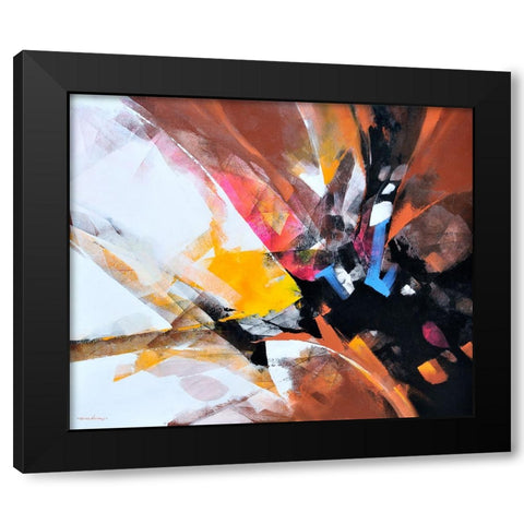 Dancing Color 3 Black Modern Wood Framed Art Print by Leung, Thomas