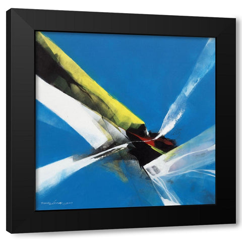 Dancing Color Black Modern Wood Framed Art Print by Leung, Thomas