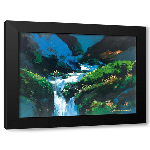 Creek Black Modern Wood Framed Art Print with Double Matting by Leung, Thomas