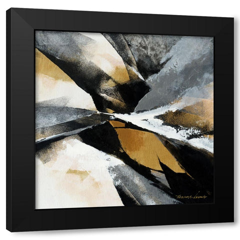 Gold Fusion 2 Black Modern Wood Framed Art Print by Leung, Thomas