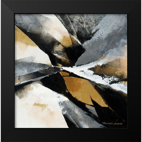 Gold Fusion 2 Black Modern Wood Framed Art Print by Leung, Thomas