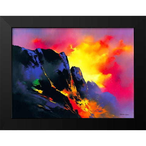 Lavas Descent Black Modern Wood Framed Art Print by Leung, Thomas