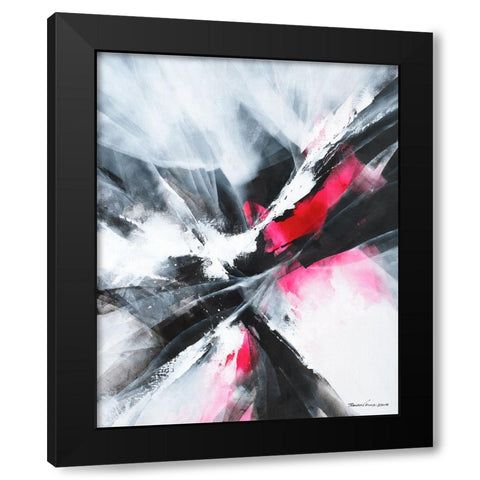 Red Motion Black Modern Wood Framed Art Print with Double Matting by Leung, Thomas