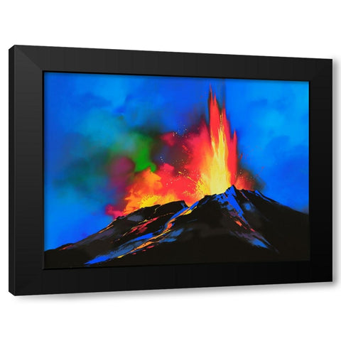 Volcanic Majesty Black Modern Wood Framed Art Print by Leung, Thomas