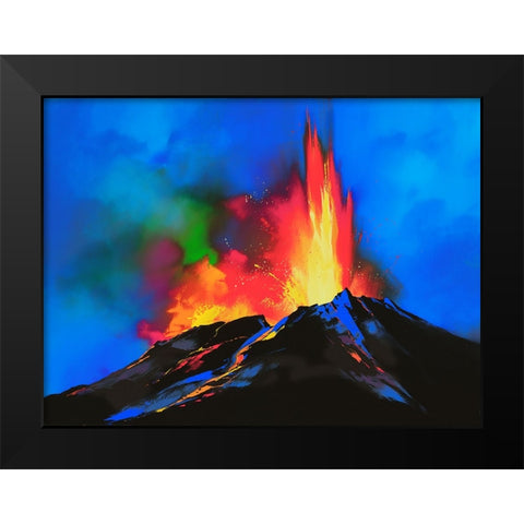 Volcanic Majesty Black Modern Wood Framed Art Print by Leung, Thomas