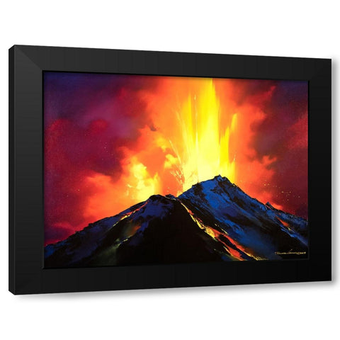 Volcanic Roar Black Modern Wood Framed Art Print by Leung, Thomas