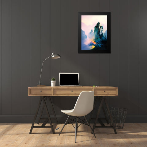 Mountain Glow Black Modern Wood Framed Art Print by Leung, Thomas