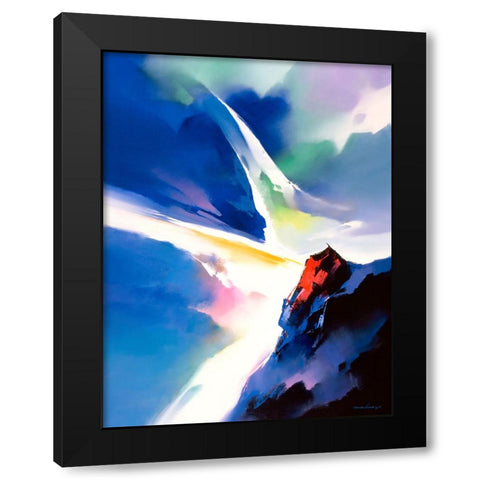 Convergence Black Modern Wood Framed Art Print with Double Matting by Leung, Thomas