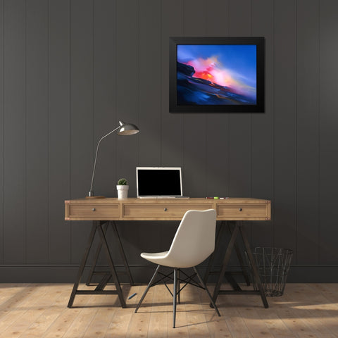 Dawn of Pele Black Modern Wood Framed Art Print by Leung, Thomas