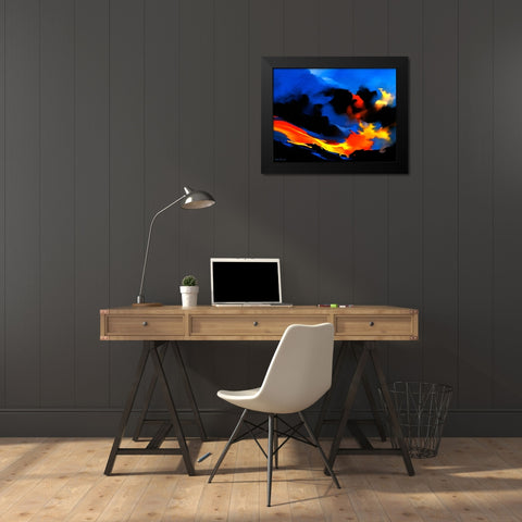 Fire Surf Black Modern Wood Framed Art Print by Leung, Thomas