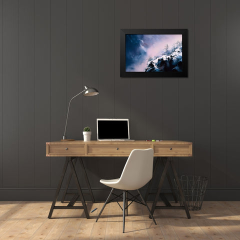 Winter View Black Modern Wood Framed Art Print by Leung, Thomas