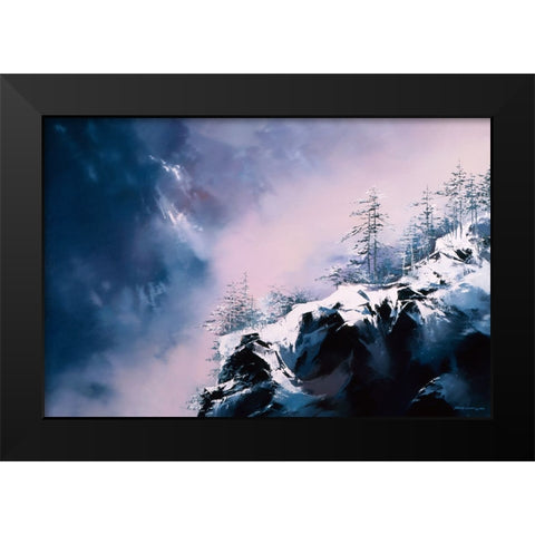Winter View Black Modern Wood Framed Art Print by Leung, Thomas