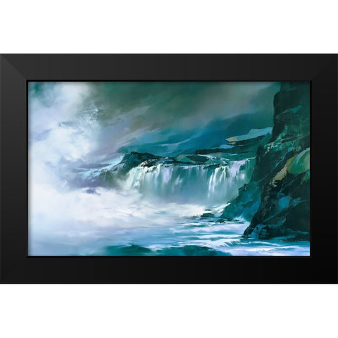 Big Island Surf Black Modern Wood Framed Art Print by Leung, Thomas