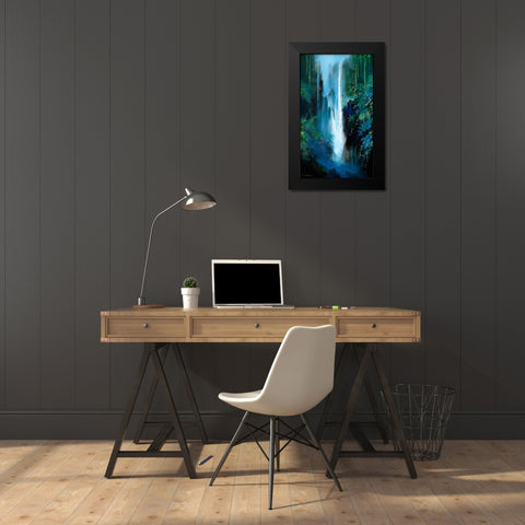 Inside The Falls Black Modern Wood Framed Art Print by Leung, Thomas