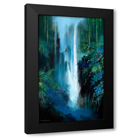 Inside The Falls Black Modern Wood Framed Art Print by Leung, Thomas