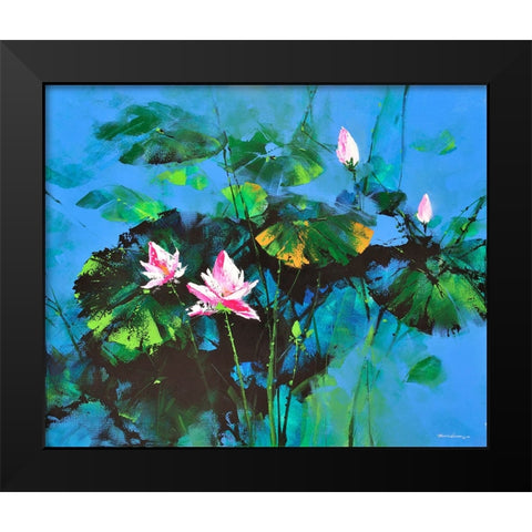 Lily Pond Black Modern Wood Framed Art Print by Leung, Thomas
