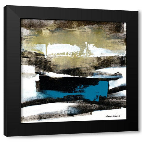 Wave 10 Black Modern Wood Framed Art Print with Double Matting by Leung, Thomas