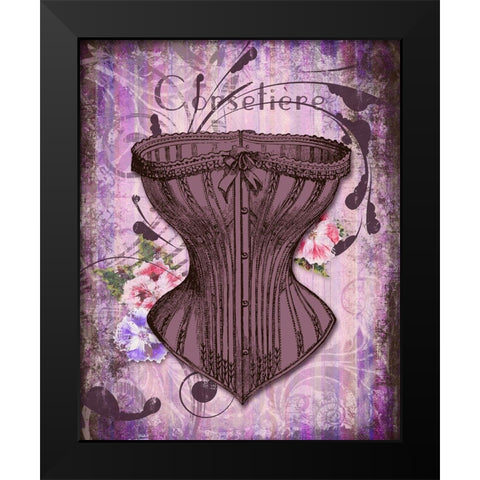 Corsetier Black Modern Wood Framed Art Print by Lavoie, Tina