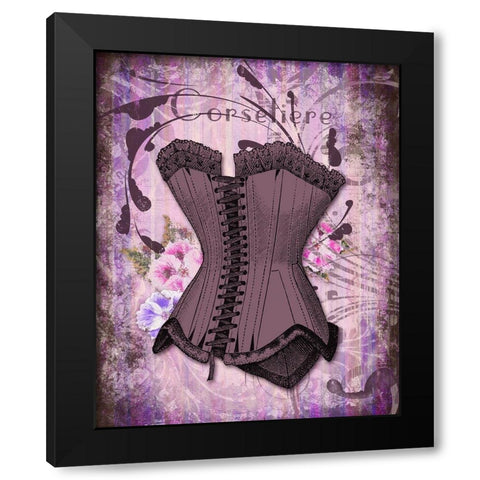 Corsetiere Deux Black Modern Wood Framed Art Print with Double Matting by Lavoie, Tina